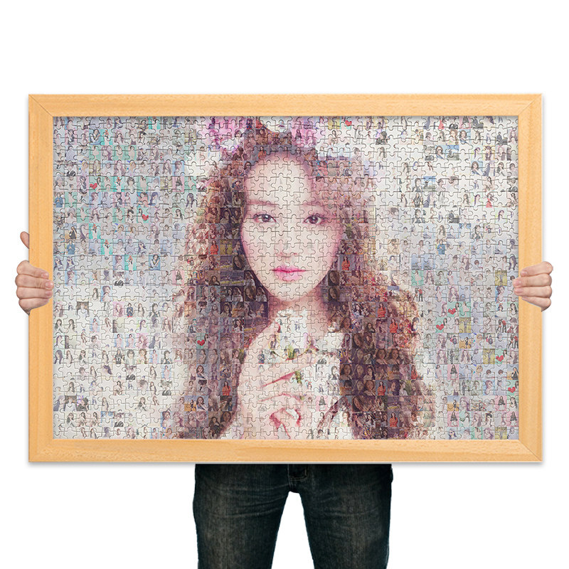 拼图定制1000片照片马赛克成人diy自制真人人像拼图