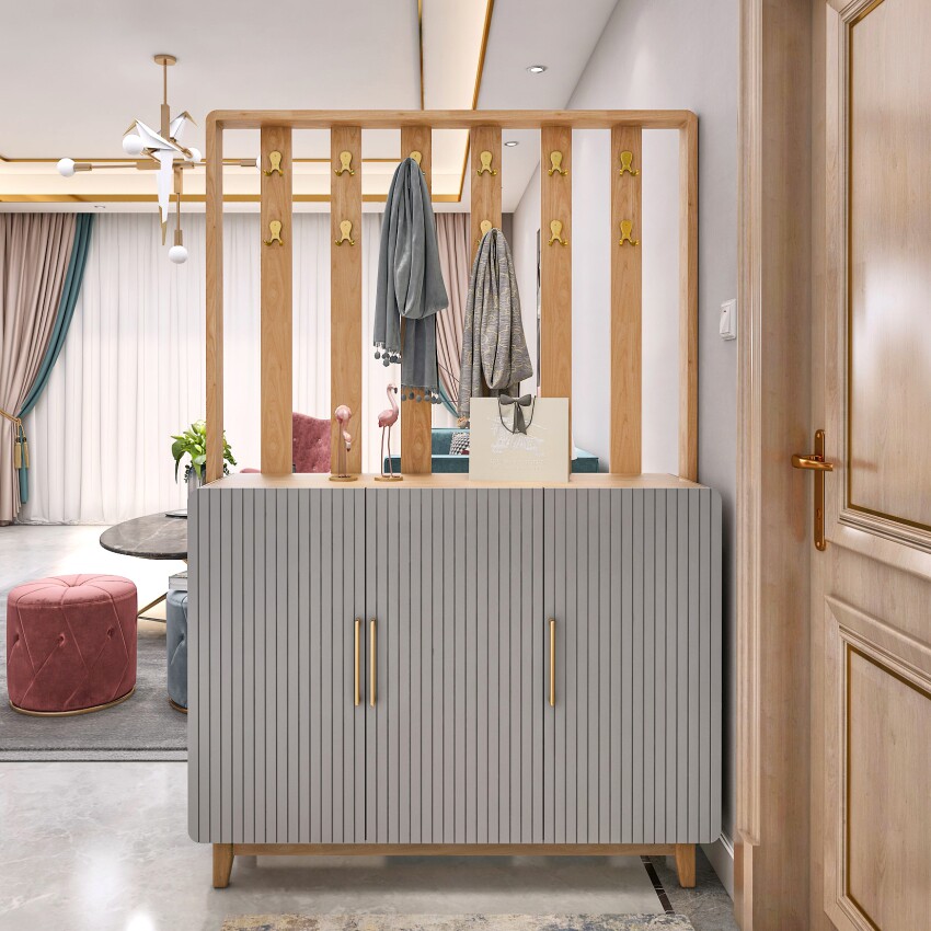 环保免漆鞋柜北欧原木储物柜现代简约客厅入户玄关鞋柜