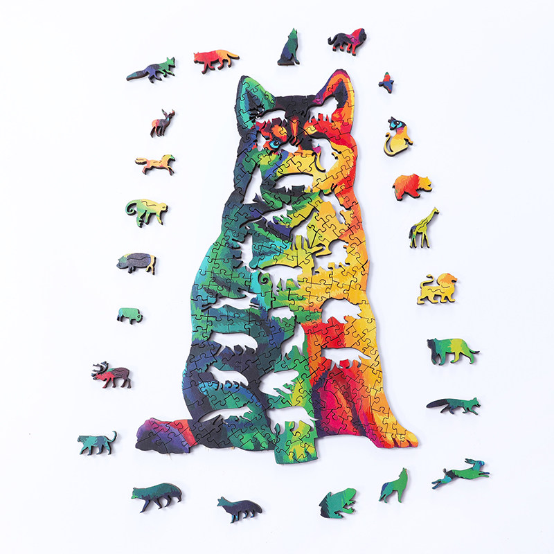 木质异形动物形状拼图高难度成年人减压儿童益智拼图