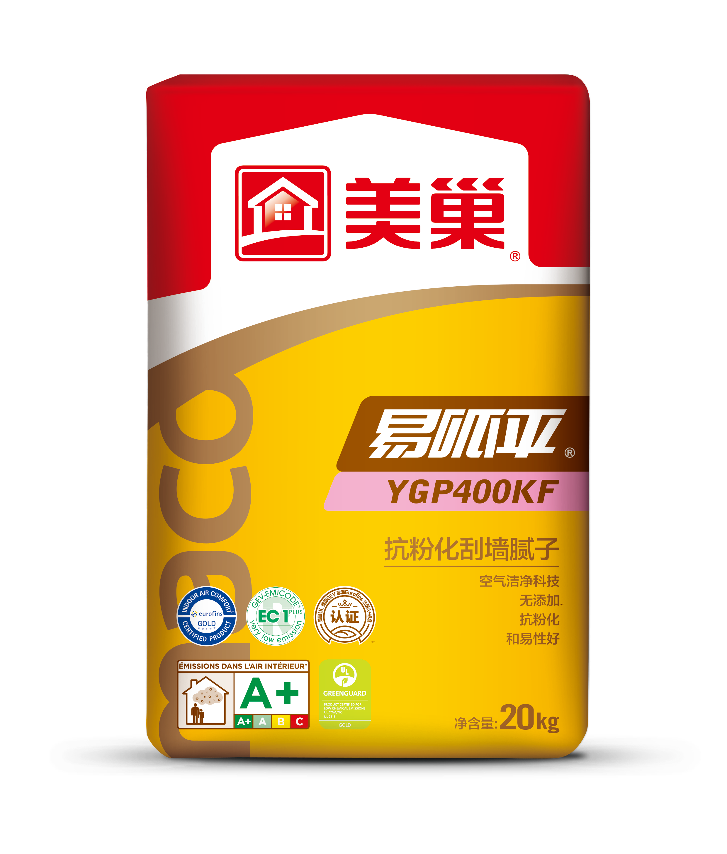 美巢腻子家装内墙高强易呱平成品400kf20k耐水800jjgq腻子