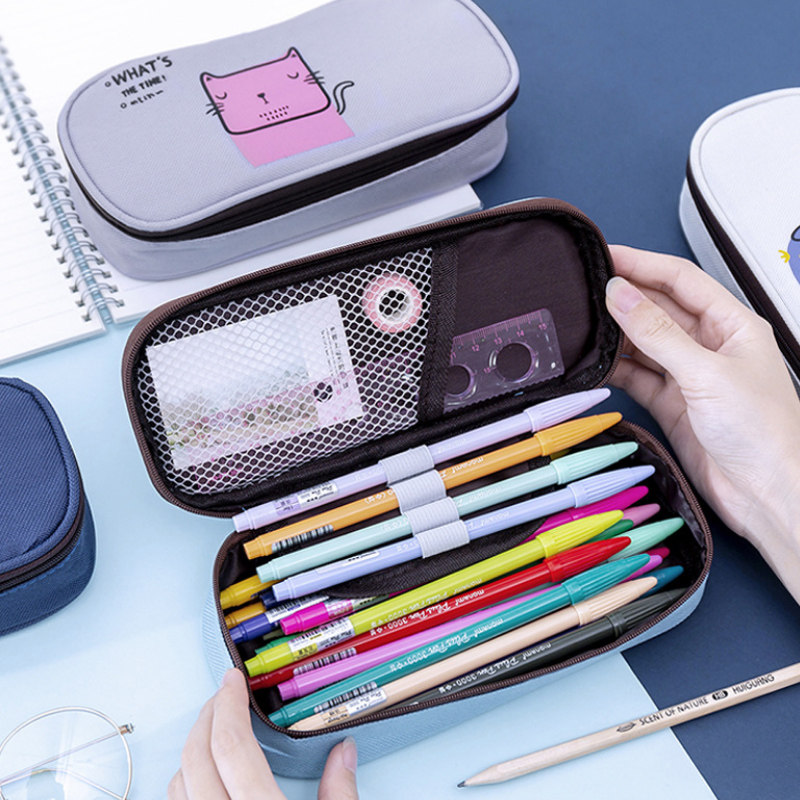 笔袋大容量男女高中生文具铅笔盒定制印logo简约多功能初中小学生
