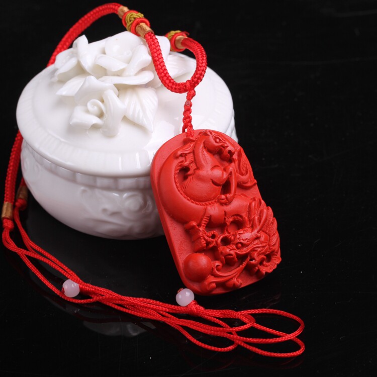 宝物 69 淘宝精选 69 台湾原色朱砂龙马精神吊坠 项坠 本命年红色