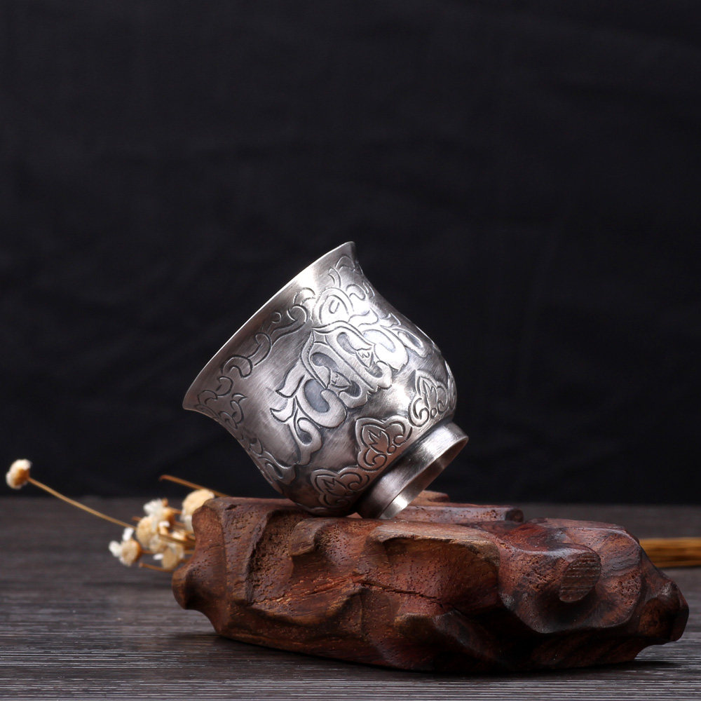 酒杯酒壶乔师傅烫酒白酒家用酒具白酒杯纯银手工白酒杯