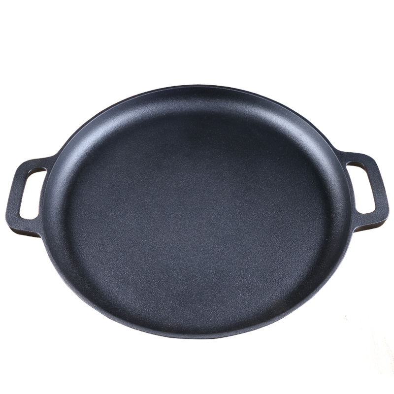 铸铁煎饼锅加厚老式煎饼鏊子生铁无涂层家用烙饼锅不粘平底锅煎锅