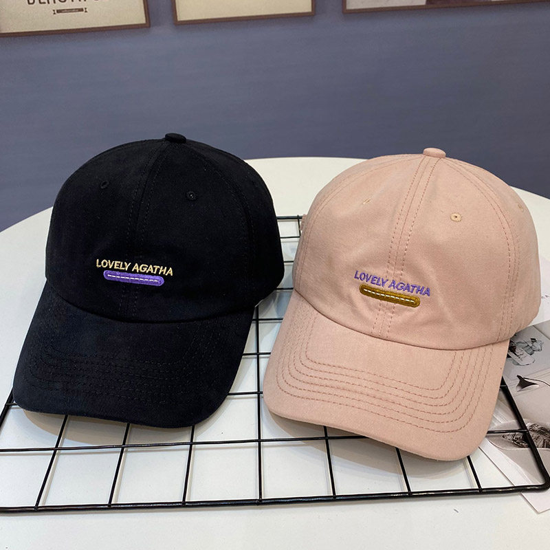 棒球帽子女夏韩版百搭时尚大脸宽帽字母刺绣学生帽子