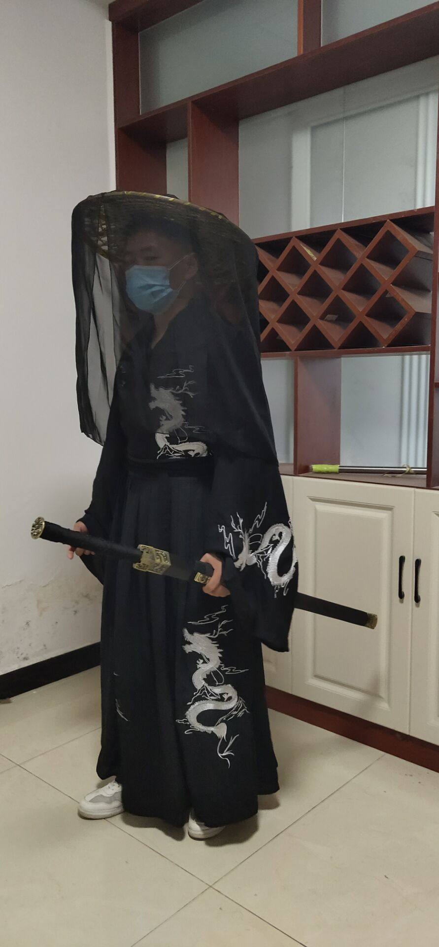 古装汉服男女侠客竹编斗笠cosplay幕篱仙帷防晒民族服装