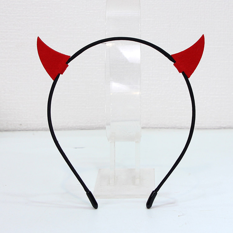 恶魔头饰黑色角发万圣节日韩可爱超萌红色牛角发饰