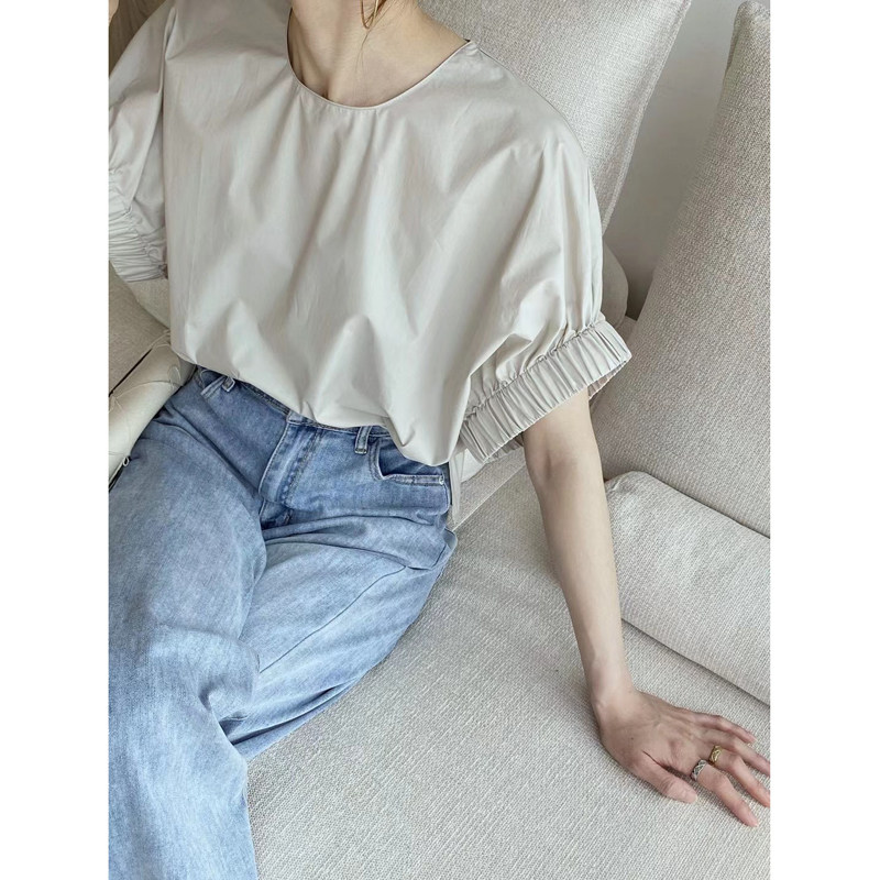 eamdoe夏季新简约ins独特袖口宽松松显瘦棉衬衫衬衫