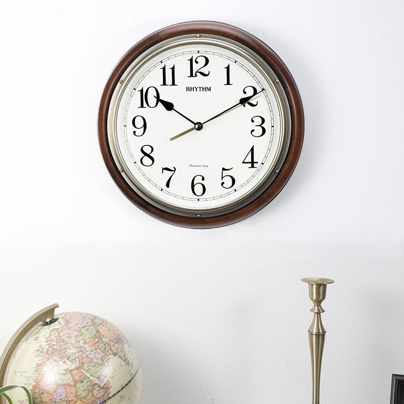 挂钟rhythm丽声实木客厅大堂欧式古典西敏寺报时挂钟