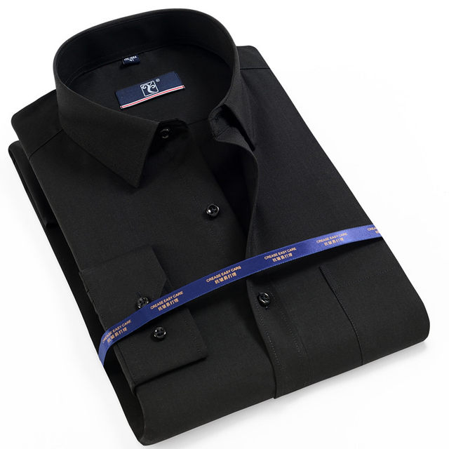 Add fat to increase men's formal shirts, large size casual loose blue shirts, special fat guys, men's black shirts Add fat to increase men's formal shirts, large size casual loose blue shirts, special fat guys, men's black shirts