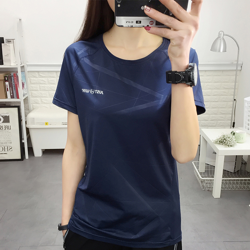 户外速干衣女春夏圆领短袖t恤弹力吸汗显瘦大码健身瑜伽跑步半袖