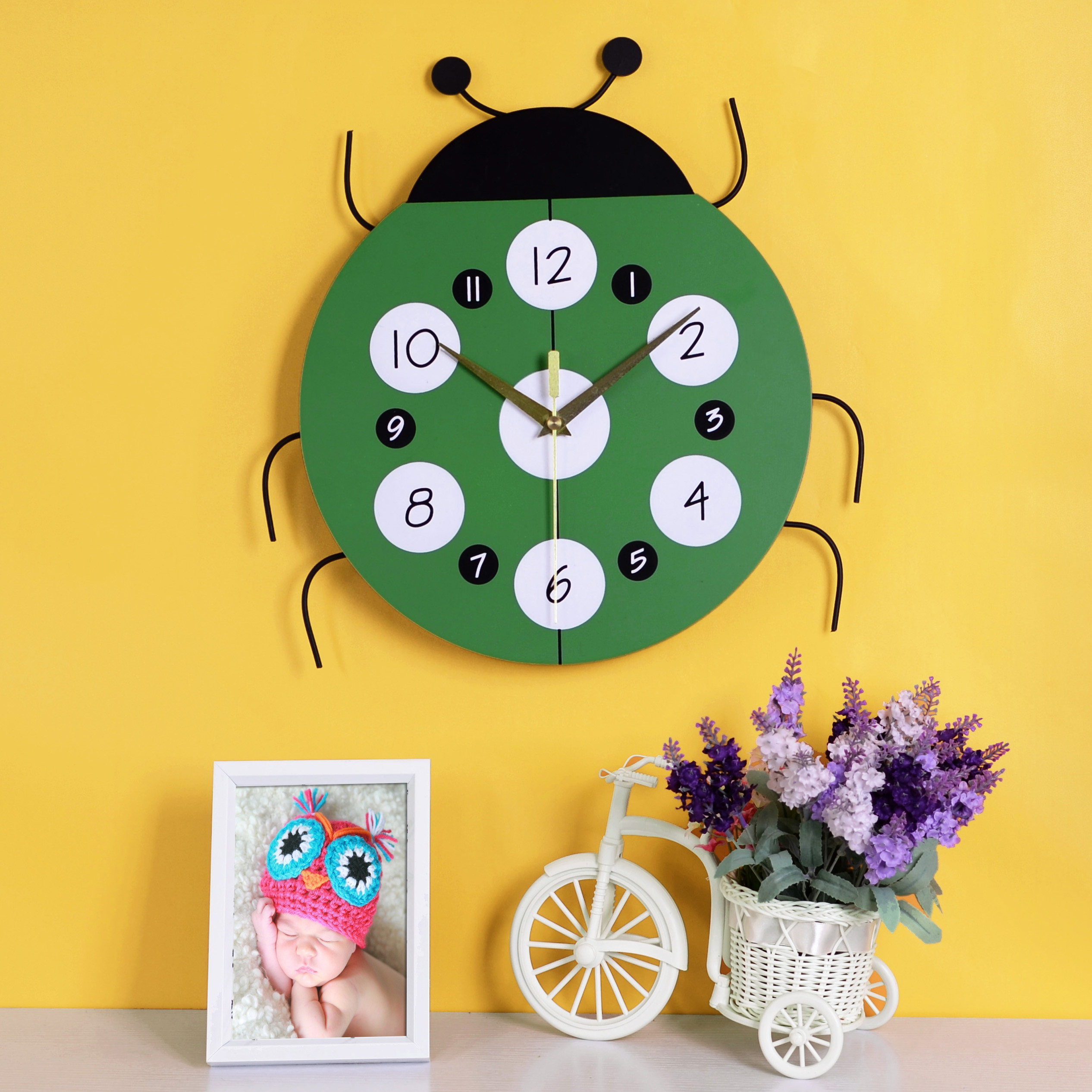 创意卡通挂钟现代客厅钟表儿童时钟时尚简约挂表卧室静音装饰钟表