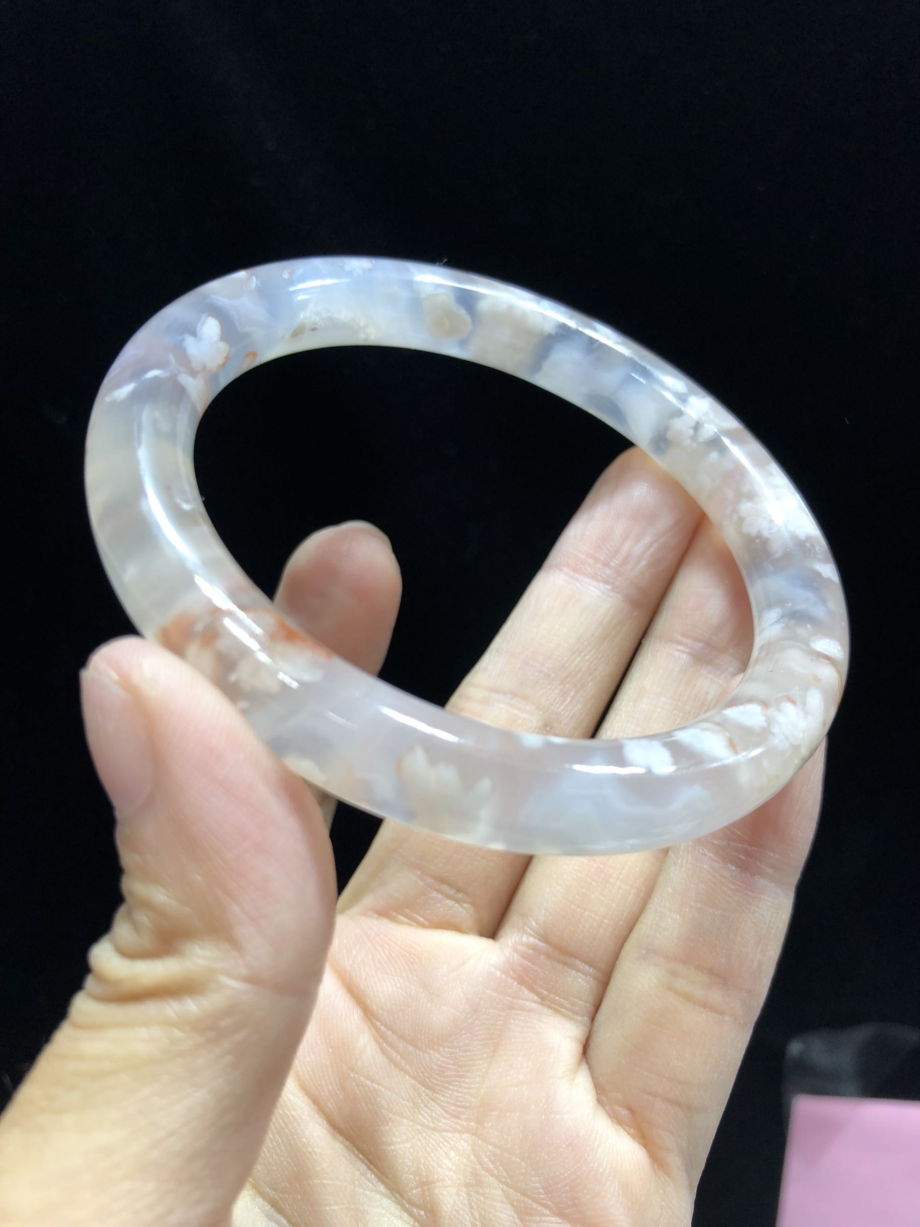 高冰紫其他新款底冰圆条樱花手镯秀气款女士礼物