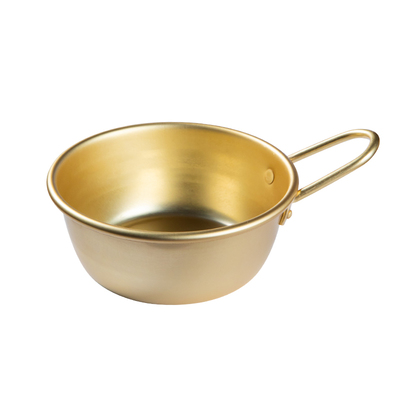 米酒碗热酒凉酒带把手黄铝碗金色料理碗 大号 小号饭店专用碗