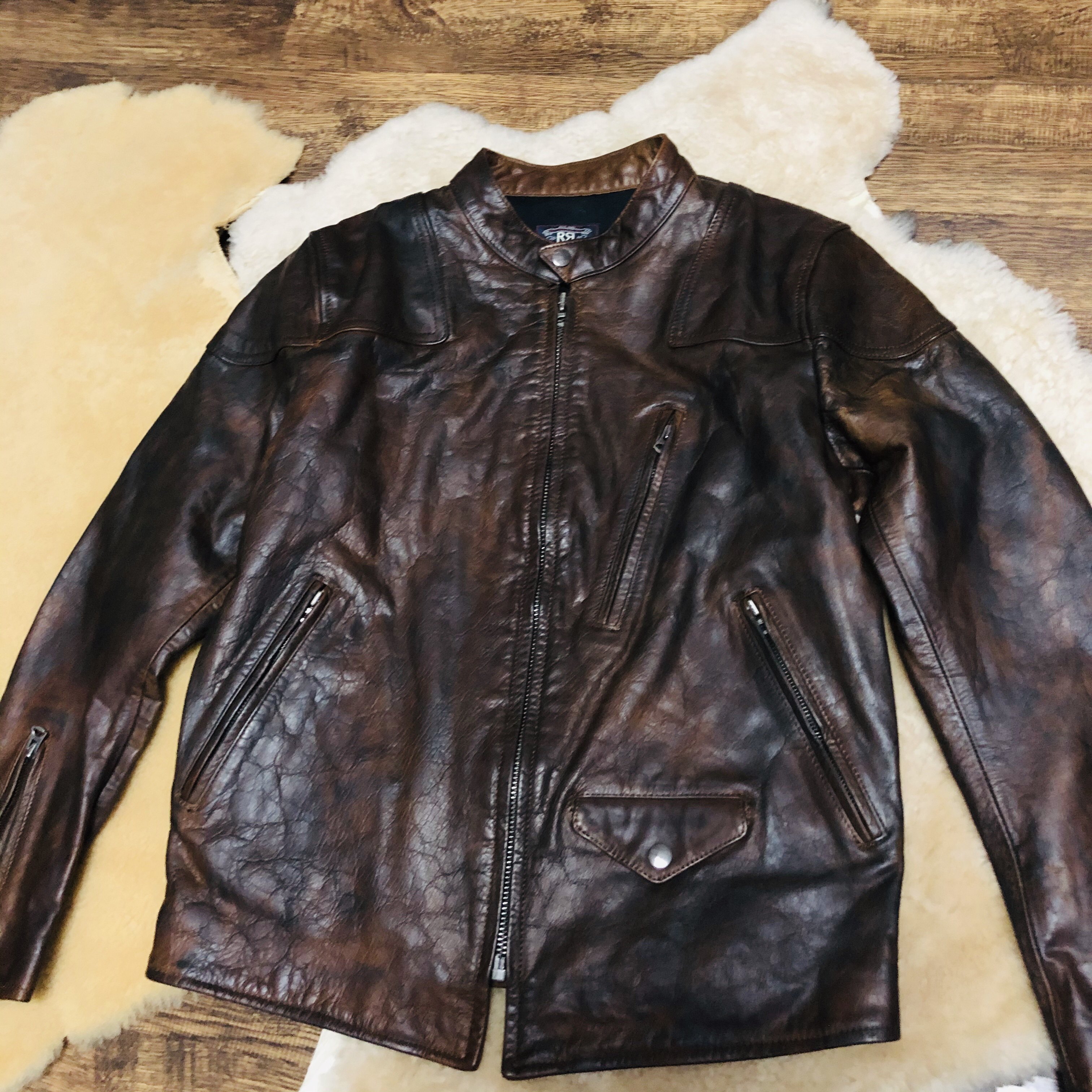 rrl毒液皮夹克最深电影版复古皮衣肉感加重汤姆皮衣