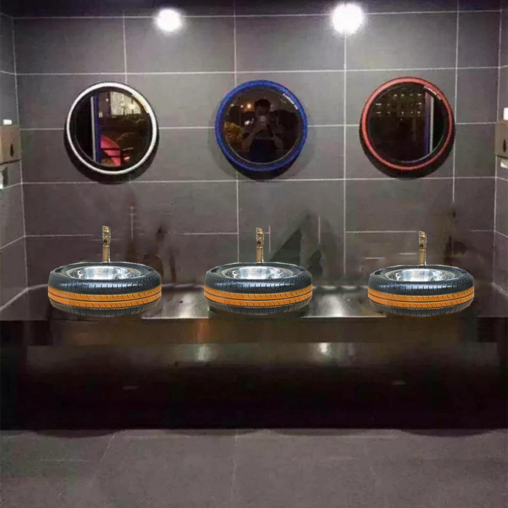 台上新品ktv工业卫生间轮胎洗手盆手工做旧洗脸盆台上盆