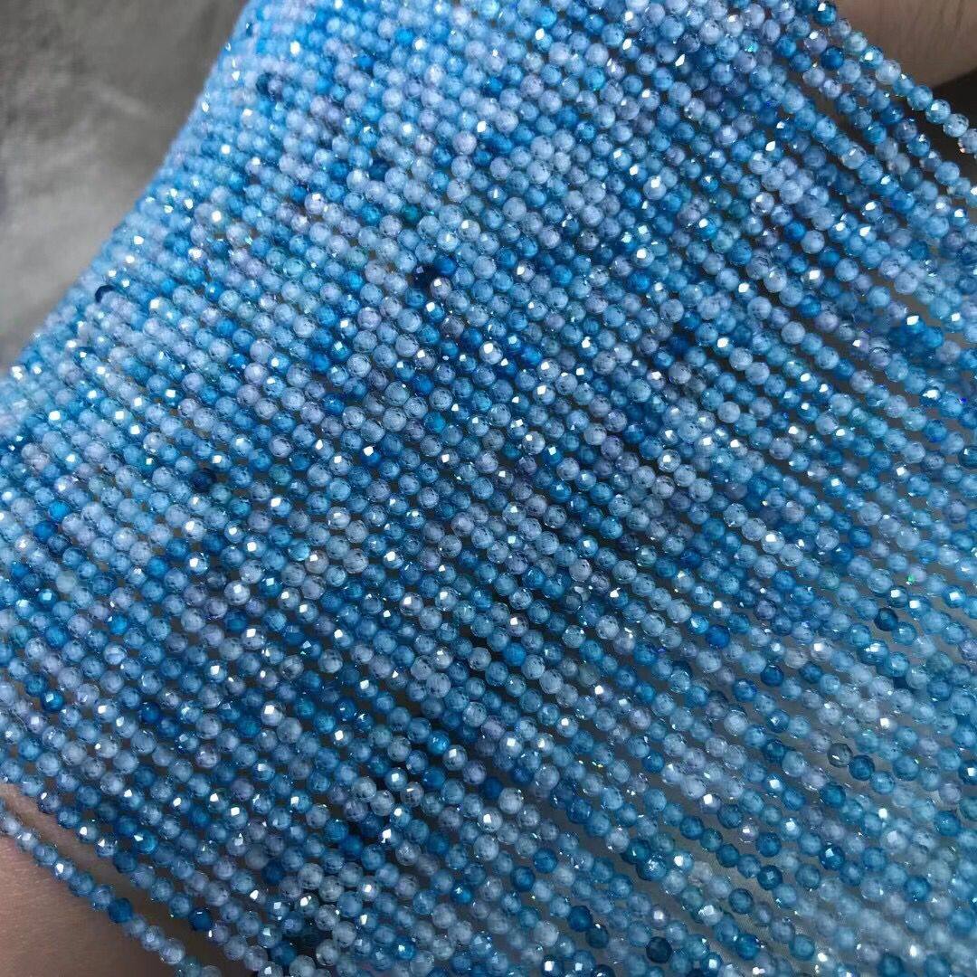 天然水晶2mm浅蓝色锆石足球球面半成品散珠diy手链其他diy饰品配件