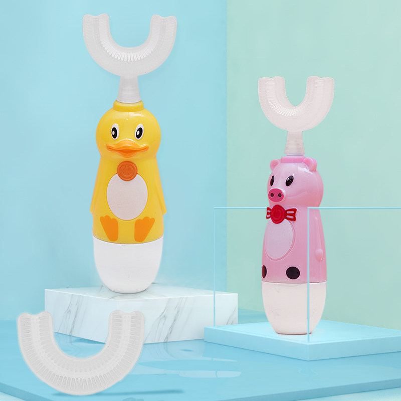 儿童牙刷u形电动u型全自动宝宝2-6-12岁小孩电动牙刷刷牙洁牙神器