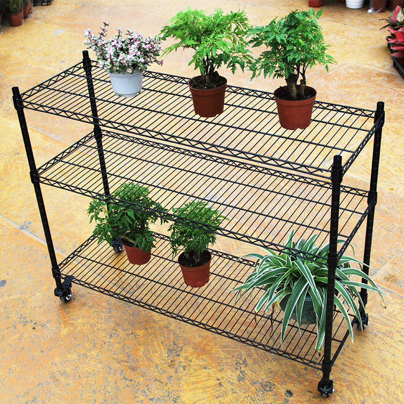 多层花架室外落地式多肉不锈钢种菜阳台移动铁艺花架