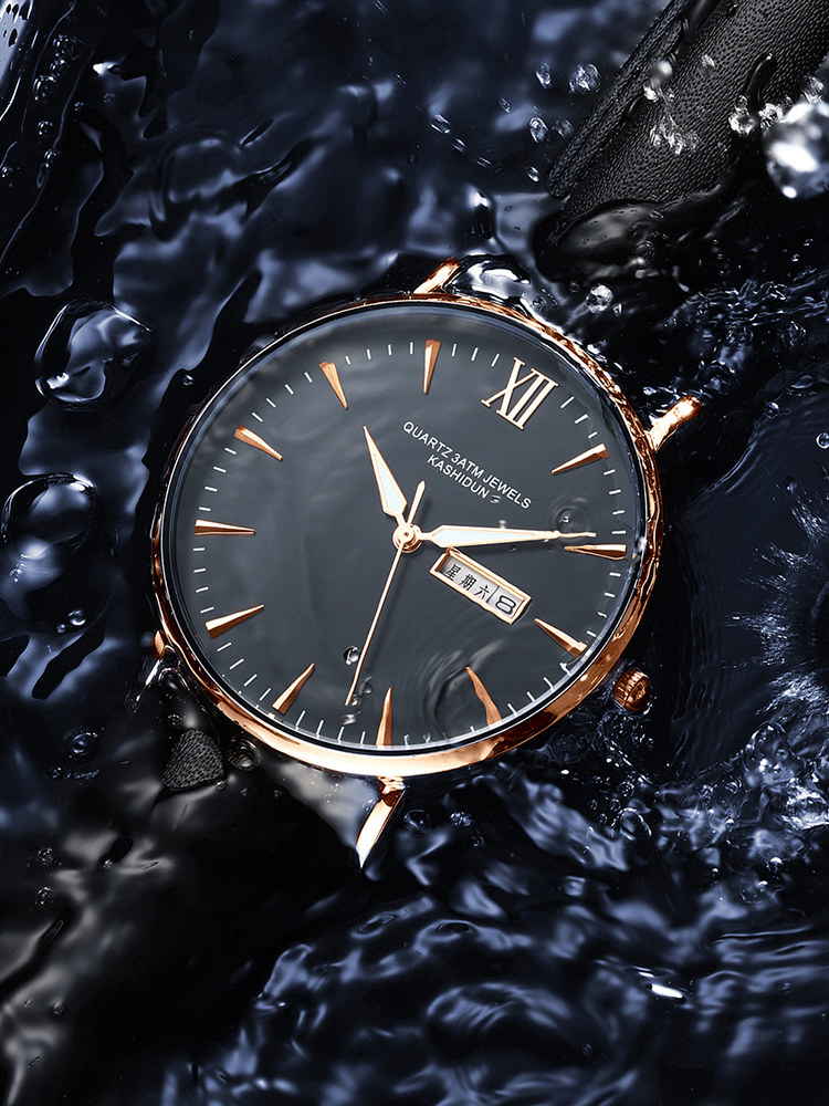 卡诗顿手表男士2020新款皮带机械表韩版防水夜光学生潮流石英男表