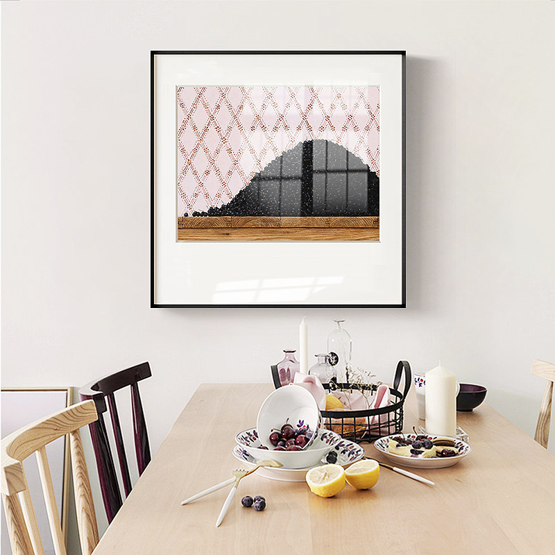 果实现代简约装饰画美食水果厨房餐厅背景墙挂画正方形现代装饰画