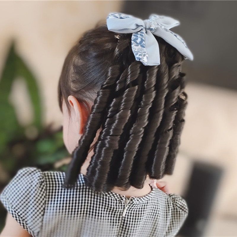 儿童假发卷发宝宝公主女童小孩夹子螺丝卷复假发