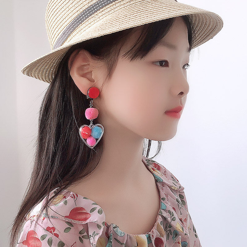 儿童耳环耳夹夸张个性无耳女童耳坠走秀款模特耳夹