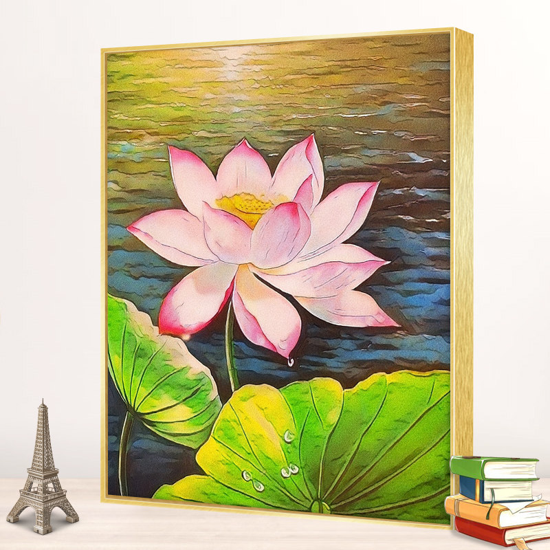 数字油画diy画画填充植物花卉丙烯油彩彩画手工diy