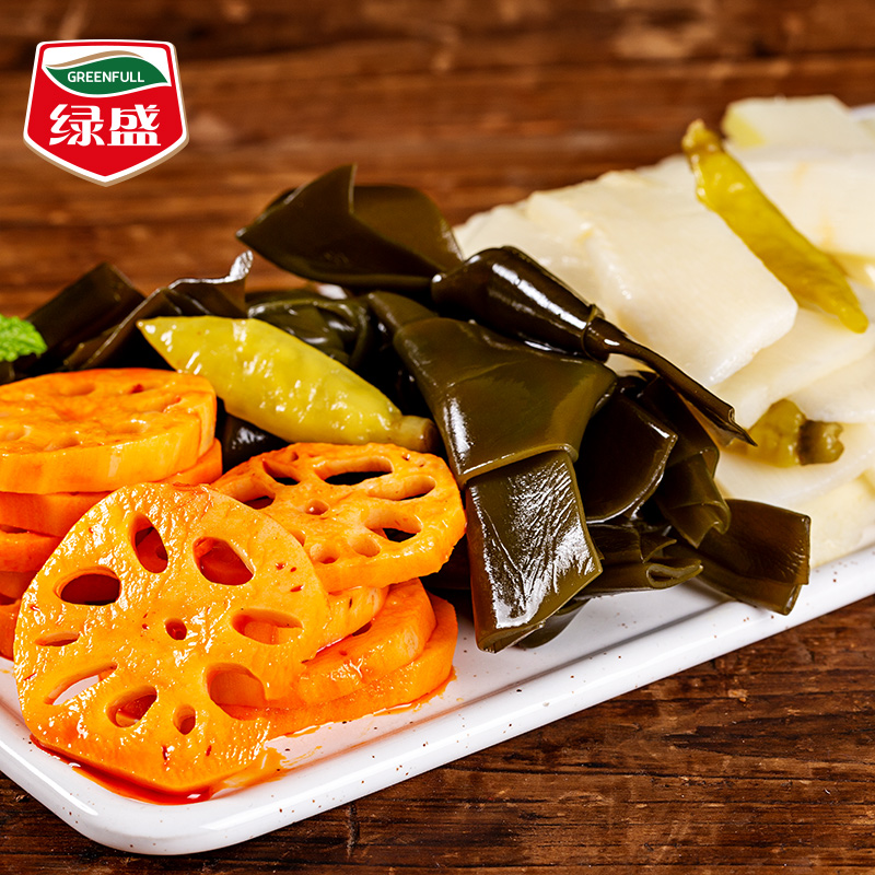 绿盛素卤联盟海带结藕片泡椒笋片卤味素食香辣蔬菜干