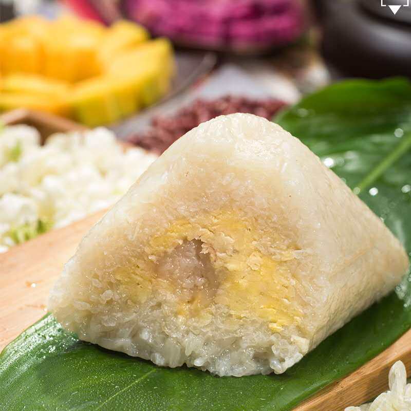绿豆粽子广西特产糯米板栗猪肉南宁四角新鲜粽子