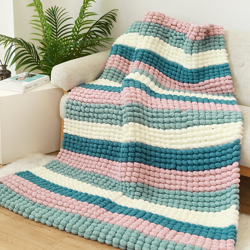 如意鸟球球线毯毯子解闷手工编织diy盖毯冬季毛线