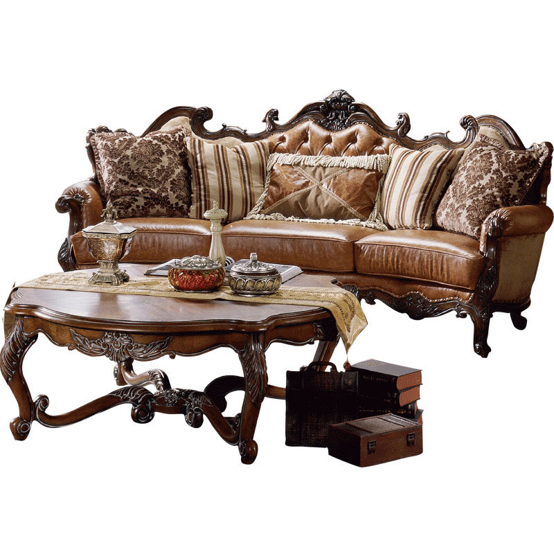 美式沙发组合欧式实木大户户型客厅别墅头层皮艺沙发