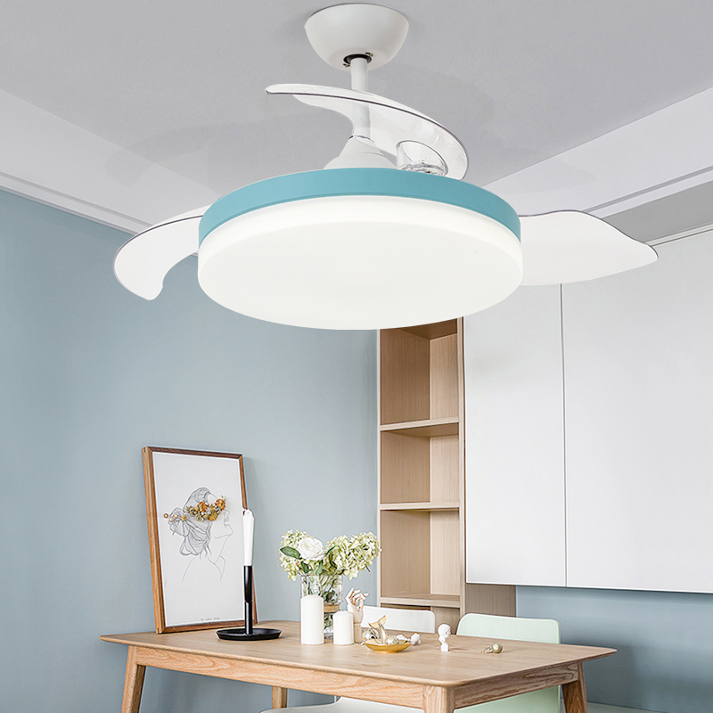 新款北欧静音隐形吊扇灯餐厅客厅卧室家用现代简约带灯