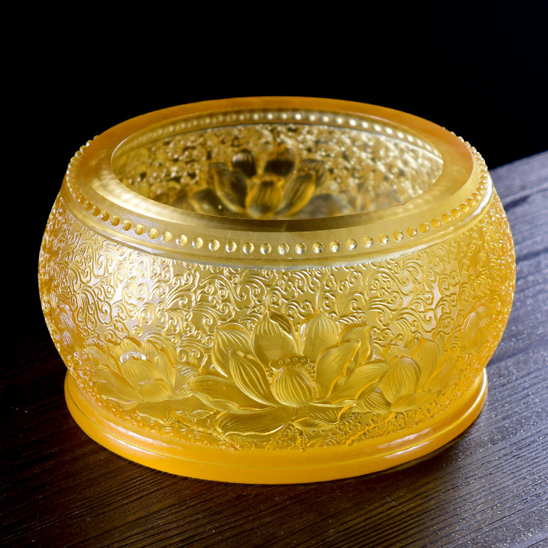 古法琉璃莲花莲花香香炉供奉佛前家用插香立香香薰炉