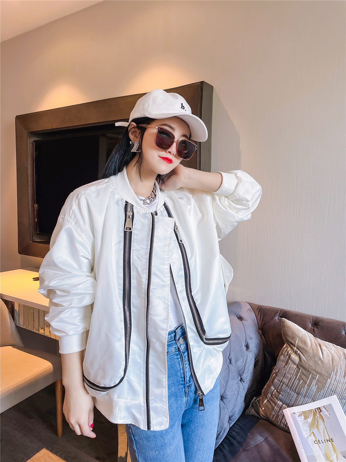 棒球服女薄款ins春装新款夹克欧洲站拉链炸街短外套