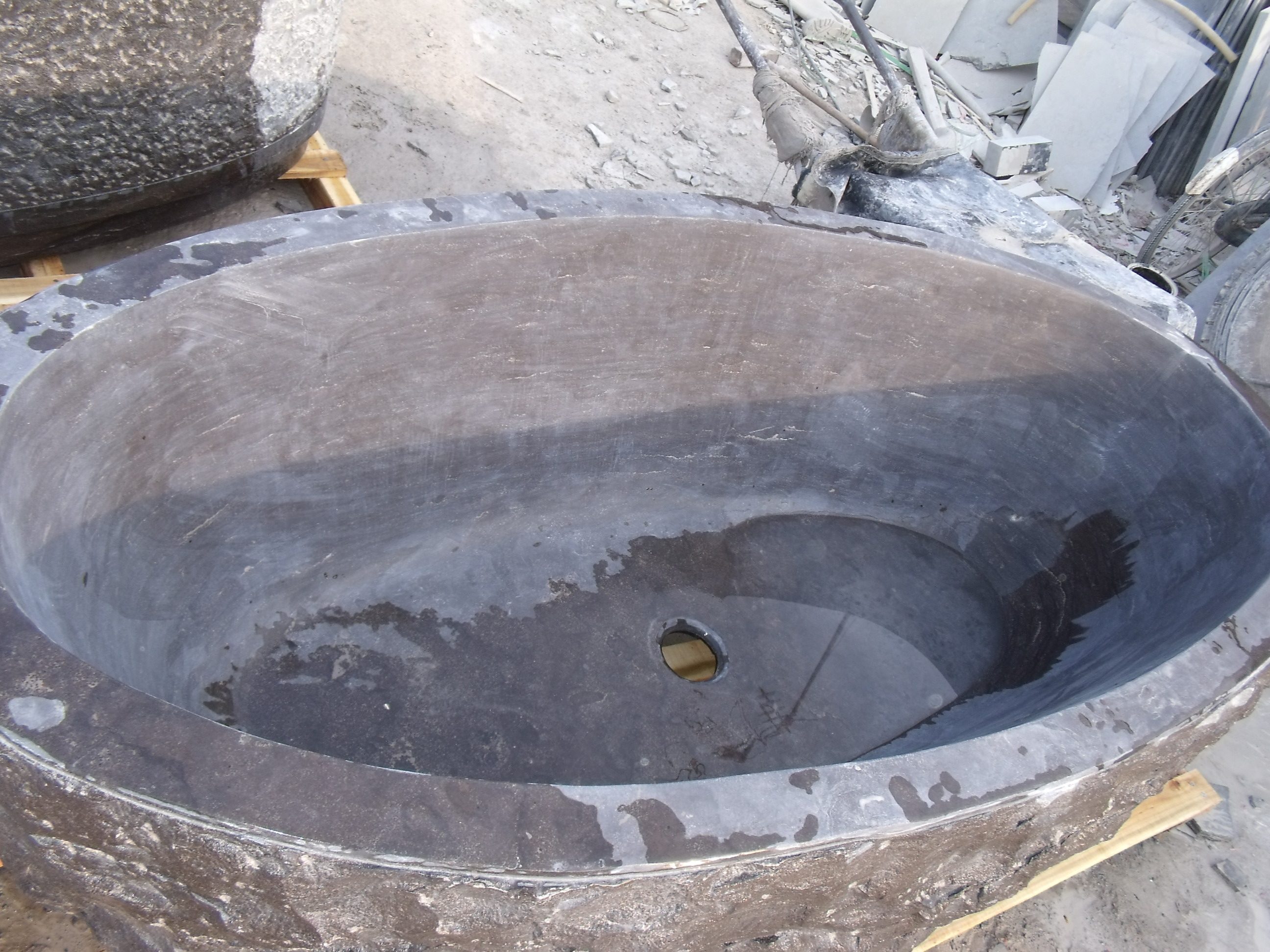 浴缸出口出口欧欧美热卖大理石圆形双人石头独立式普通浴缸