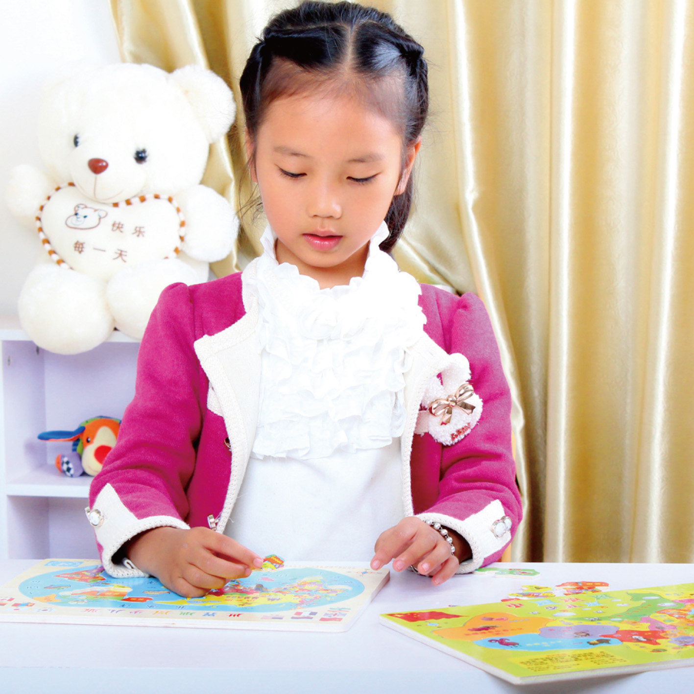 中国世界地图儿童玩具木制学前早教认知玩具木质拆装拼图