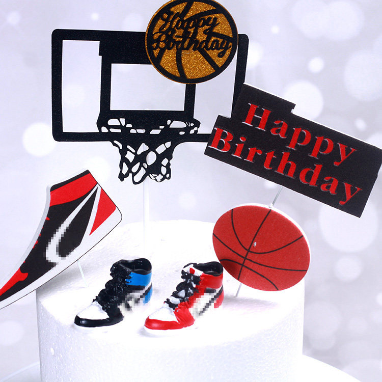 篮球球鞋摆件蛋糕装饰迷你男孩男神生日派对节日装扮用品