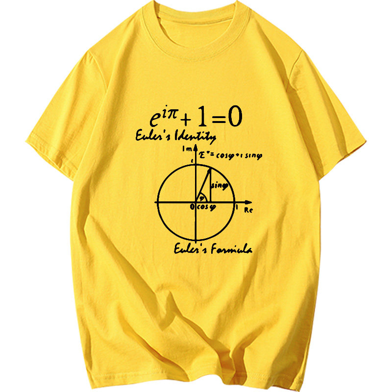 公式欧拉数学数学家家的浪漫新款纯棉短袖恤衫t恤