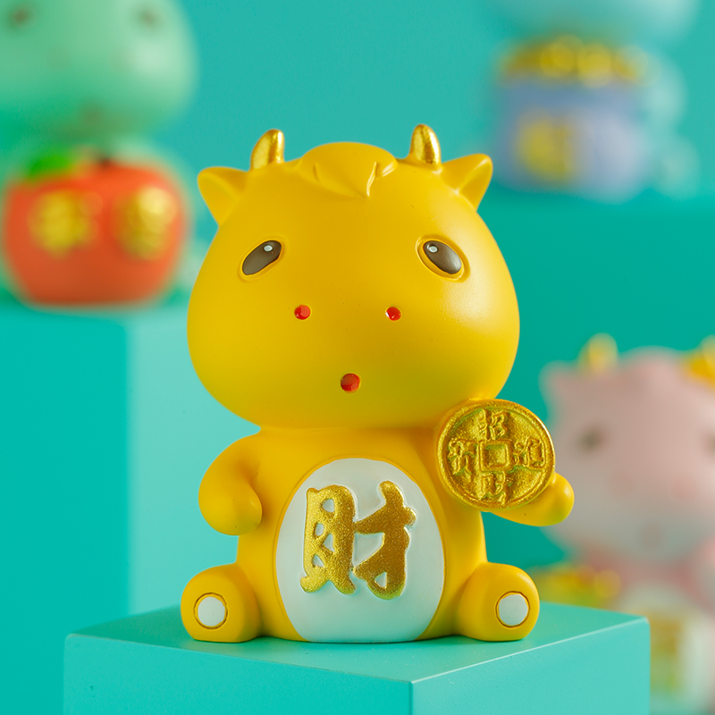 妙工坊 十二生肖小牛摆件可爱创意治愈桌面装饰品生肖牛年吉祥物