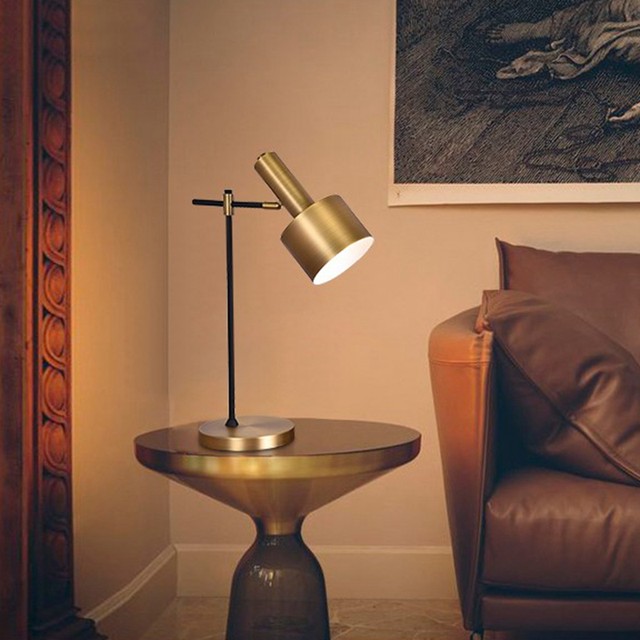 Modern Scandinavian study and work study lamp bedroom bedside cabinet office extravagant personality simple light golden metal table lamp Modern Scandinavian study and work study lamp bedroom bedside cabinet office extravagant personality simple light golden metal table lamp