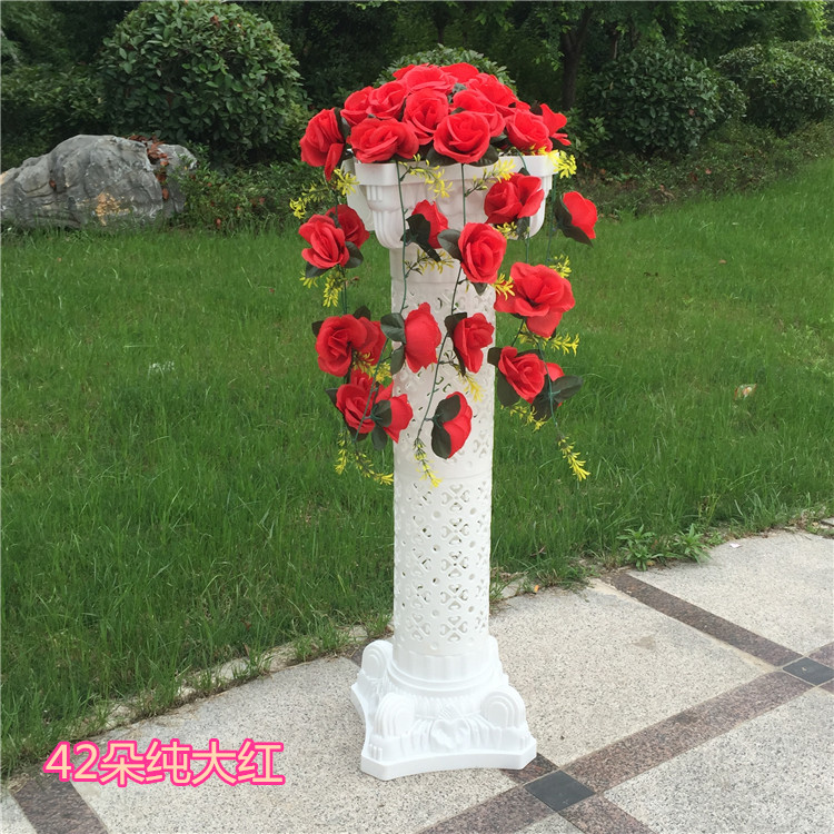 婚庆罗马花篮新款中式结婚礼布置路引花柱拱门婚庆绢花