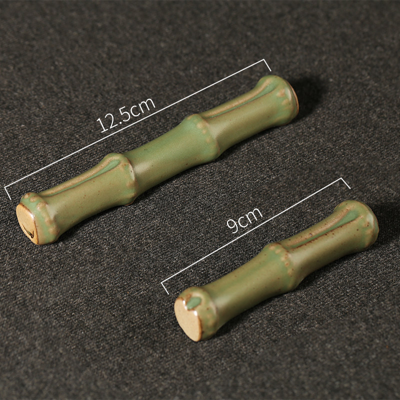 陶瓷笔架笔搁竹节摆件纸小书法镇压纸书法笔山文房四宝