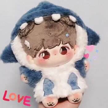 20cm ທີ່ບໍ່ແມ່ນ attribute shark jumpsuit suit shoes doll doll cotton clothes dress up star doll