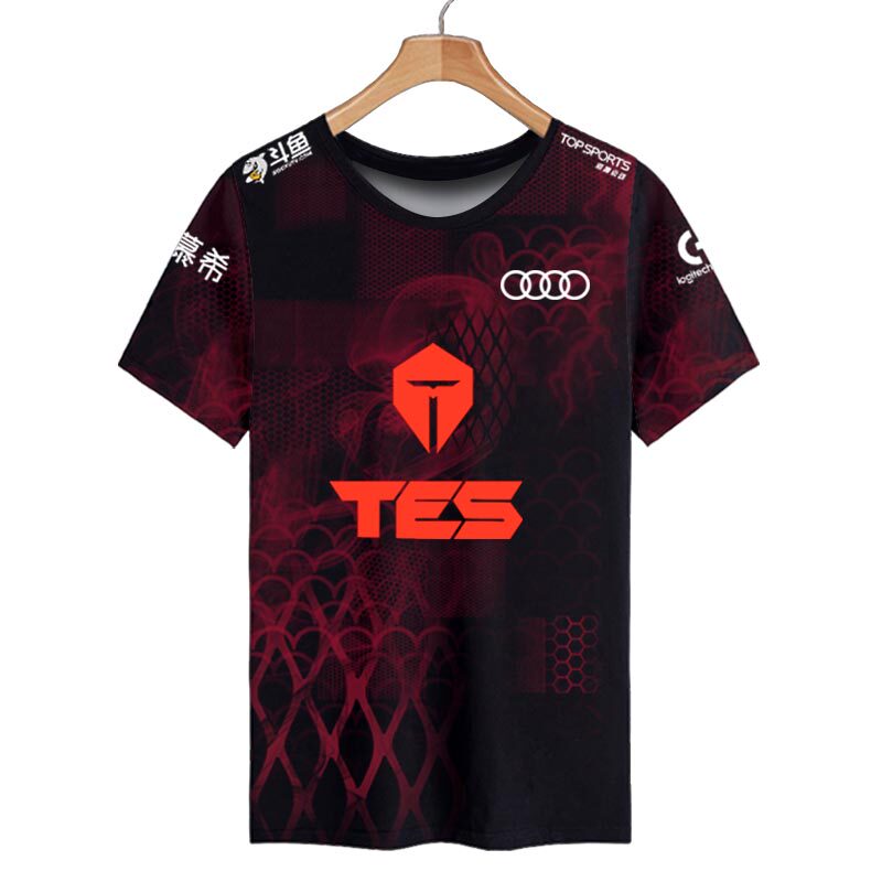 tes战队队服滔博jackeylove同款s10总决赛短袖恤衫t恤