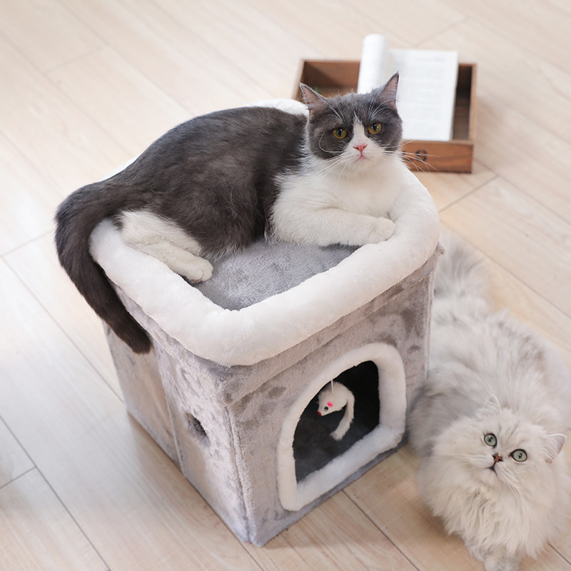 猫窝四季用品猫咪保暖季保暖双层房子冬猫猫舍窝