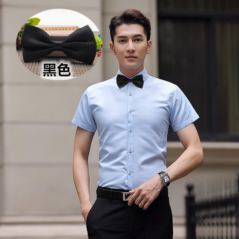 兄弟衬衫伴郎短袖寸衣男夏季新郎结婚结婚礼礼服衬衫