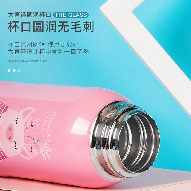 Children's vacuum flask with straws dual-use anti-fall baby water cup stainless steel portable water bottle for kindergarten pupils Children's vacuum flask with straws dual-use anti-fall baby water cup stainless steel portable water bottle for kindergarten pupils