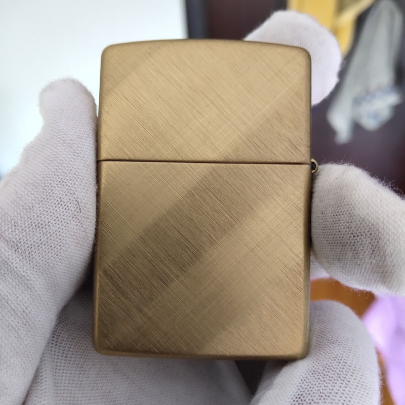 原装正品zippo芝宝18年美版29675纯铜交叉斜纹zippo