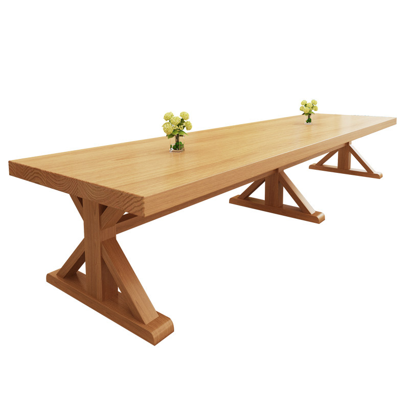 长桌实木会议桌简约现代工作台培训长条北欧大型会议桌